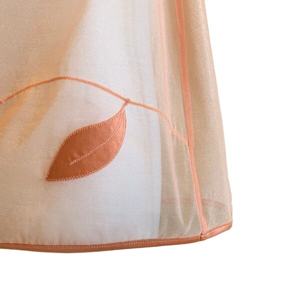 New La Perla sheer peach designer chemise/slip dress w/leaf design size EU 38 - Picture 9 of 10